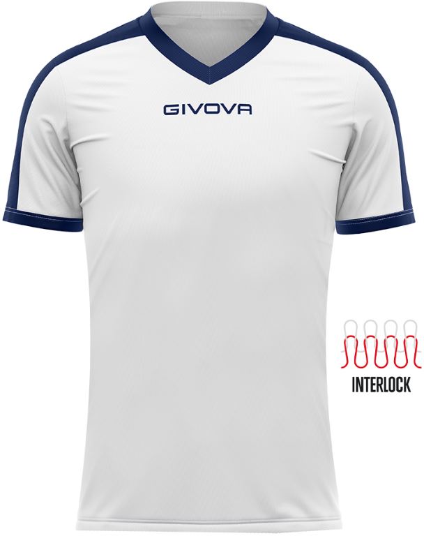 Sports T-shirt Givova Revolution White-Blue 3Xl