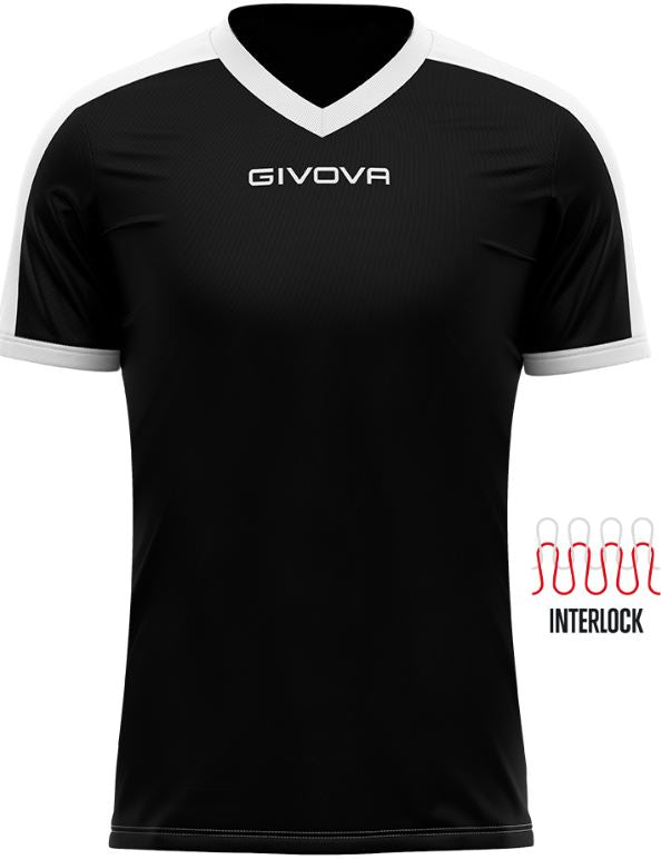 Sports T-shirt Givova Revolution Black-White black 3XL