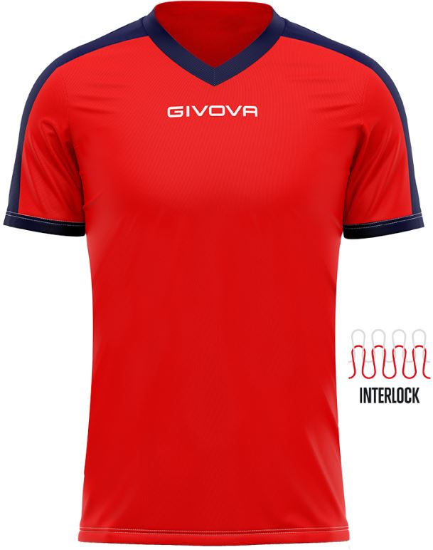 Sports T-shirt Givova Revolution Red-Blue Xs