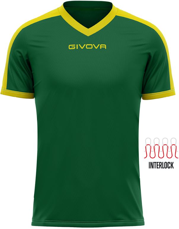 Sports T-shirt Givova Revolution Green-Yellow S