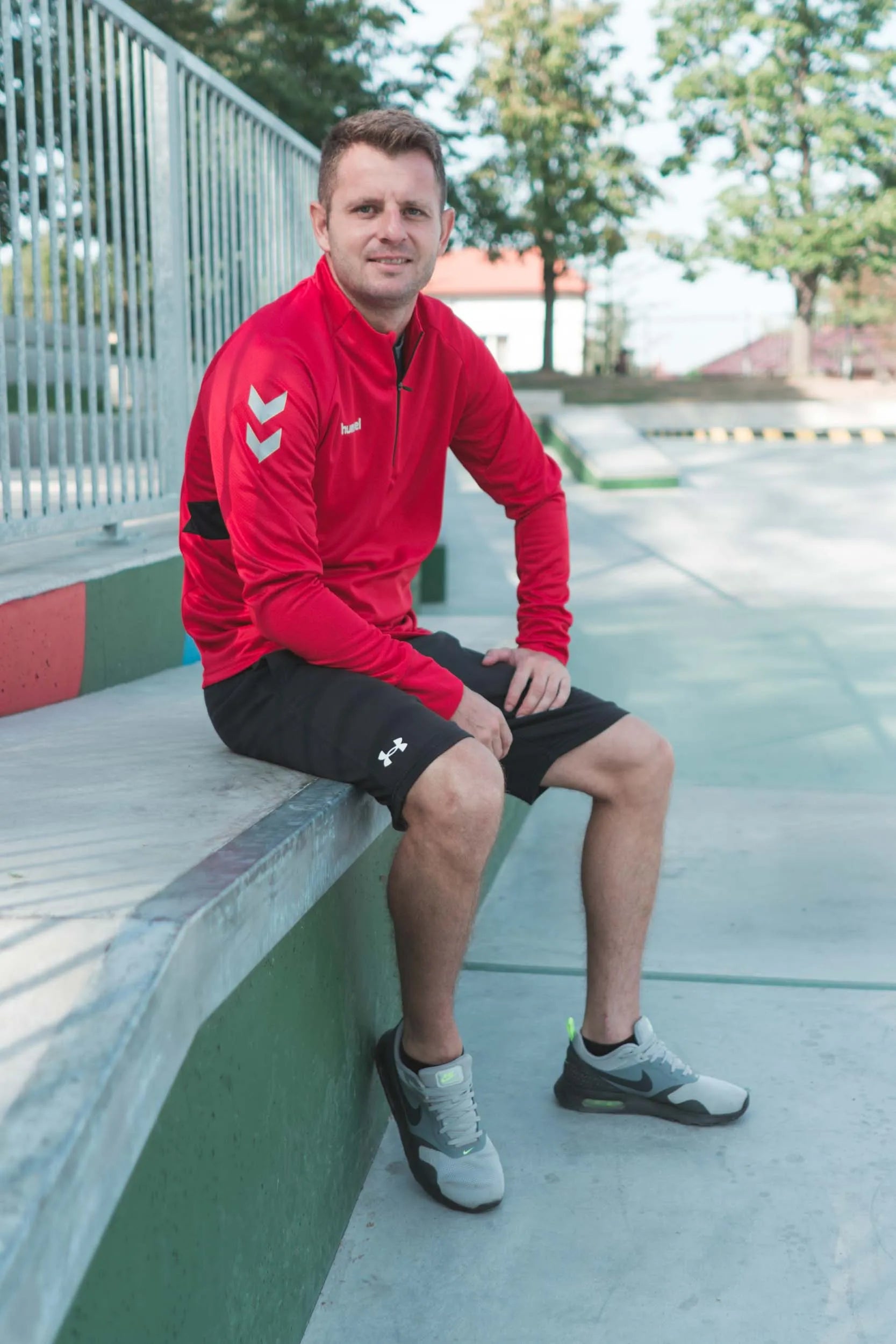 Hummel Tech Move Half Zip Red Sweatshirt för män