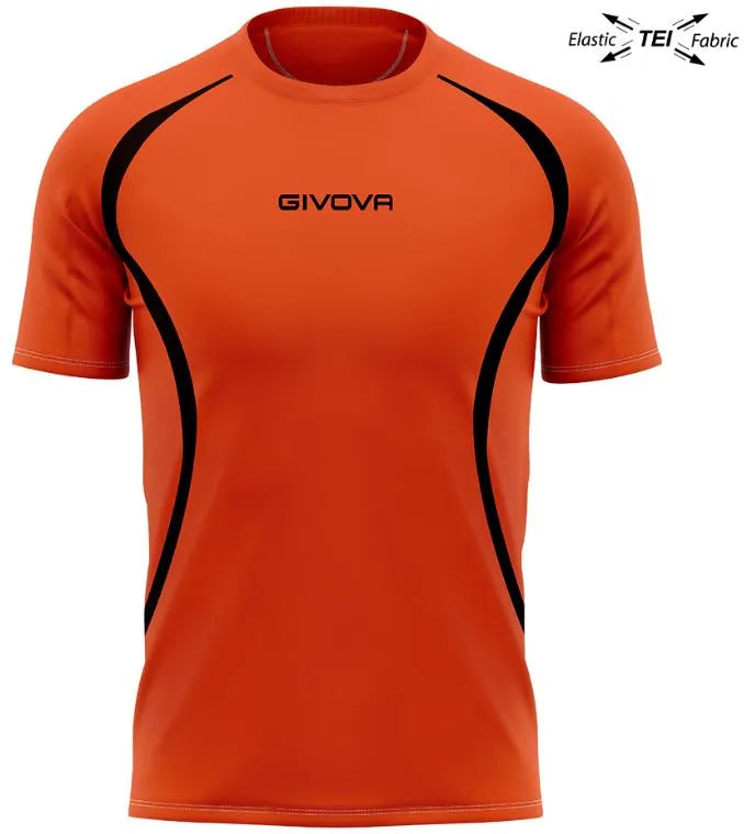 Camiseta correndo unissex givova executando laranja-preto s