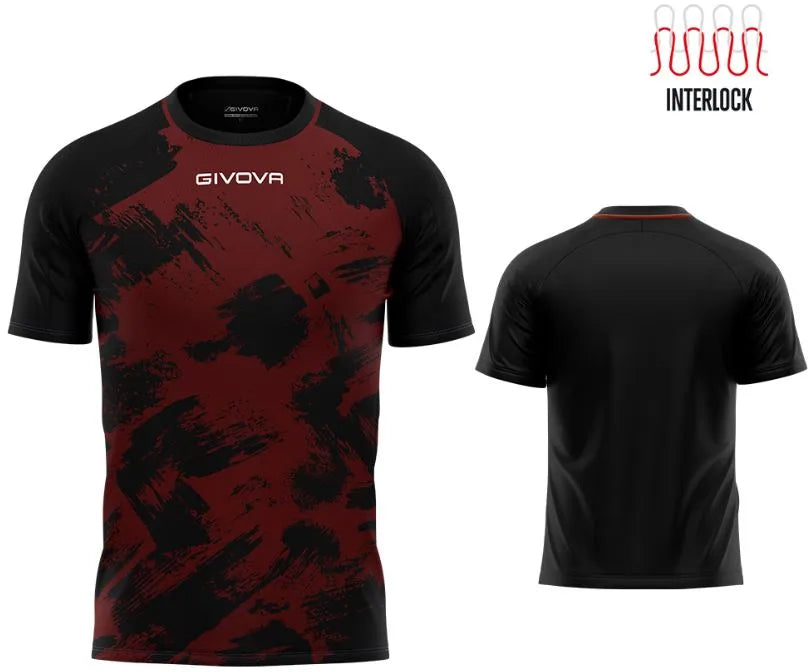 Camiseta deportiva Givova Art Interlock Granade-Black 3xl