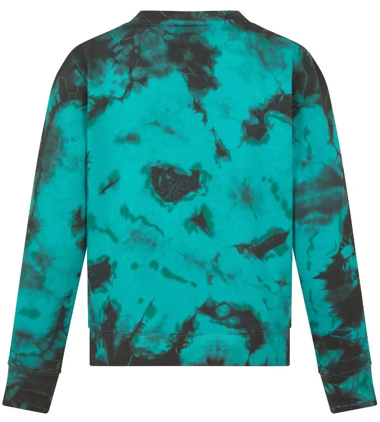 Dames Mercedes Wmns MAPF1 FW Tie Dye Crew Neck Sweatshirt Mult Green XL