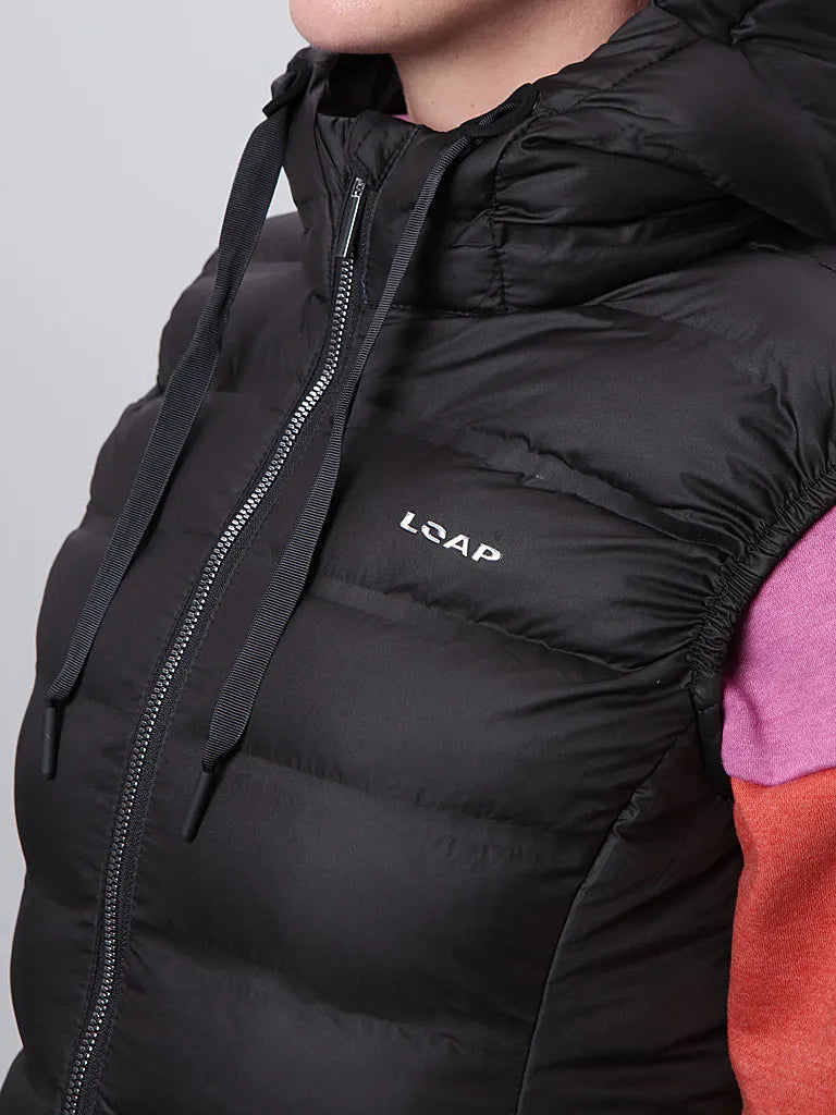 Loep Itala damska kamizelka Dark Black M - Eleganckie i ciepłe