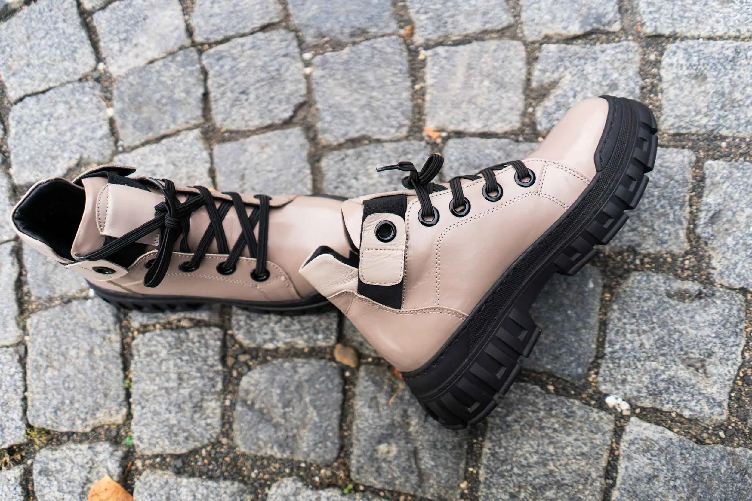 Damer læder sneakers nell 157 beige størrelse 40