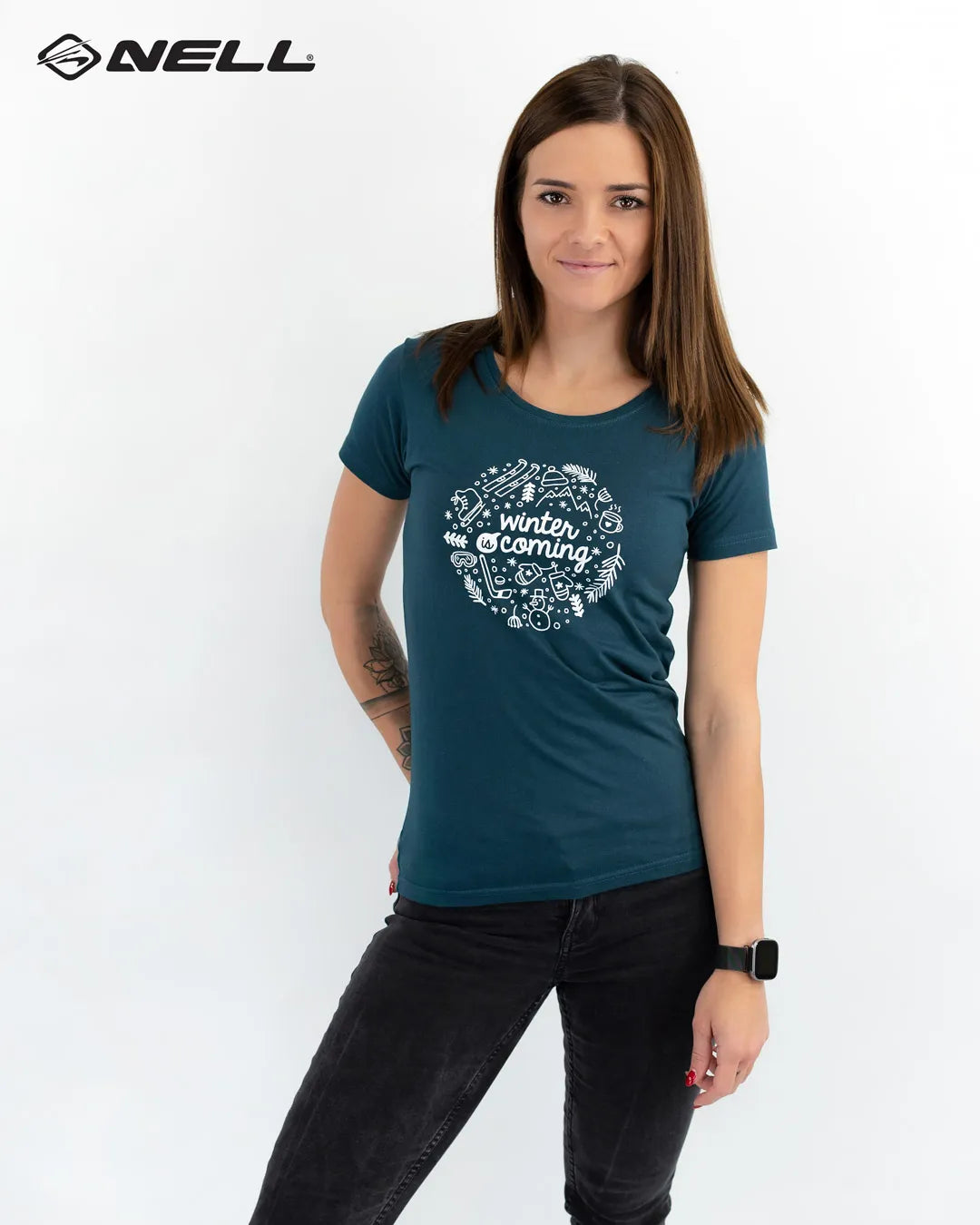 Ladies T -Shirt Winter Gasoline - Cotone caldo e alla moda
