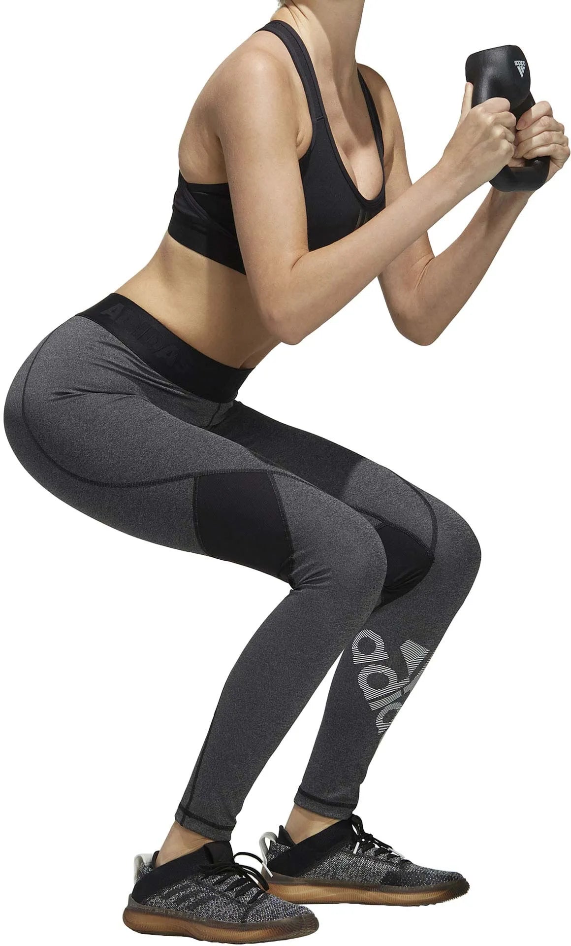 Leggings Adidas Alphaskin Ladies Grey XL - Tacaíocht & breathable