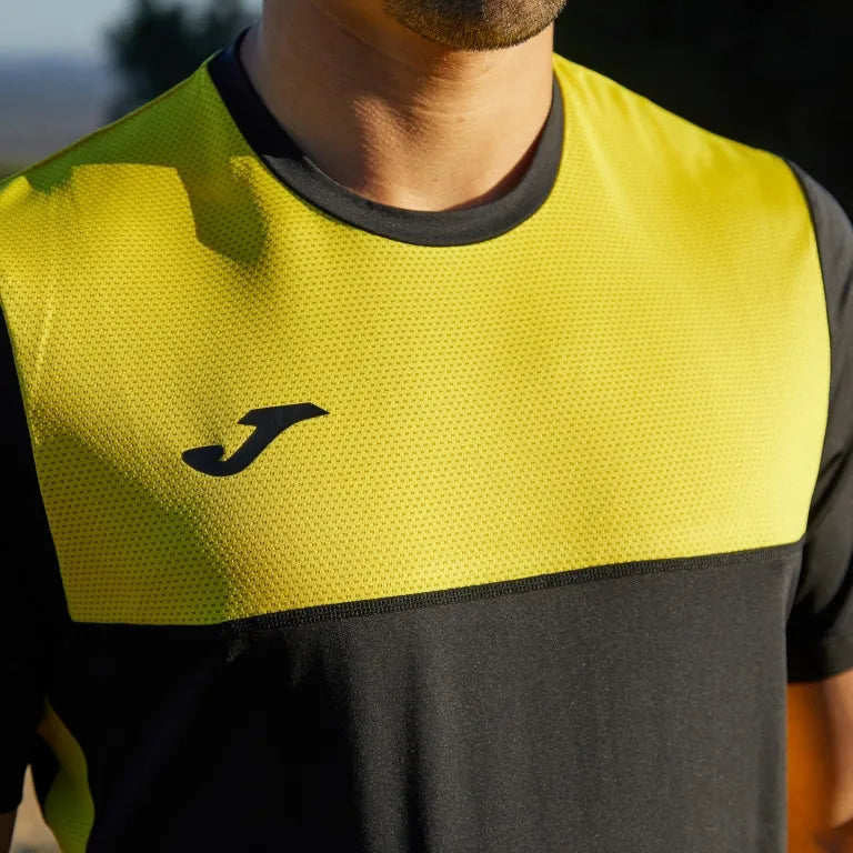 Maglietta sportiva joma r-trail nero giallo nero l