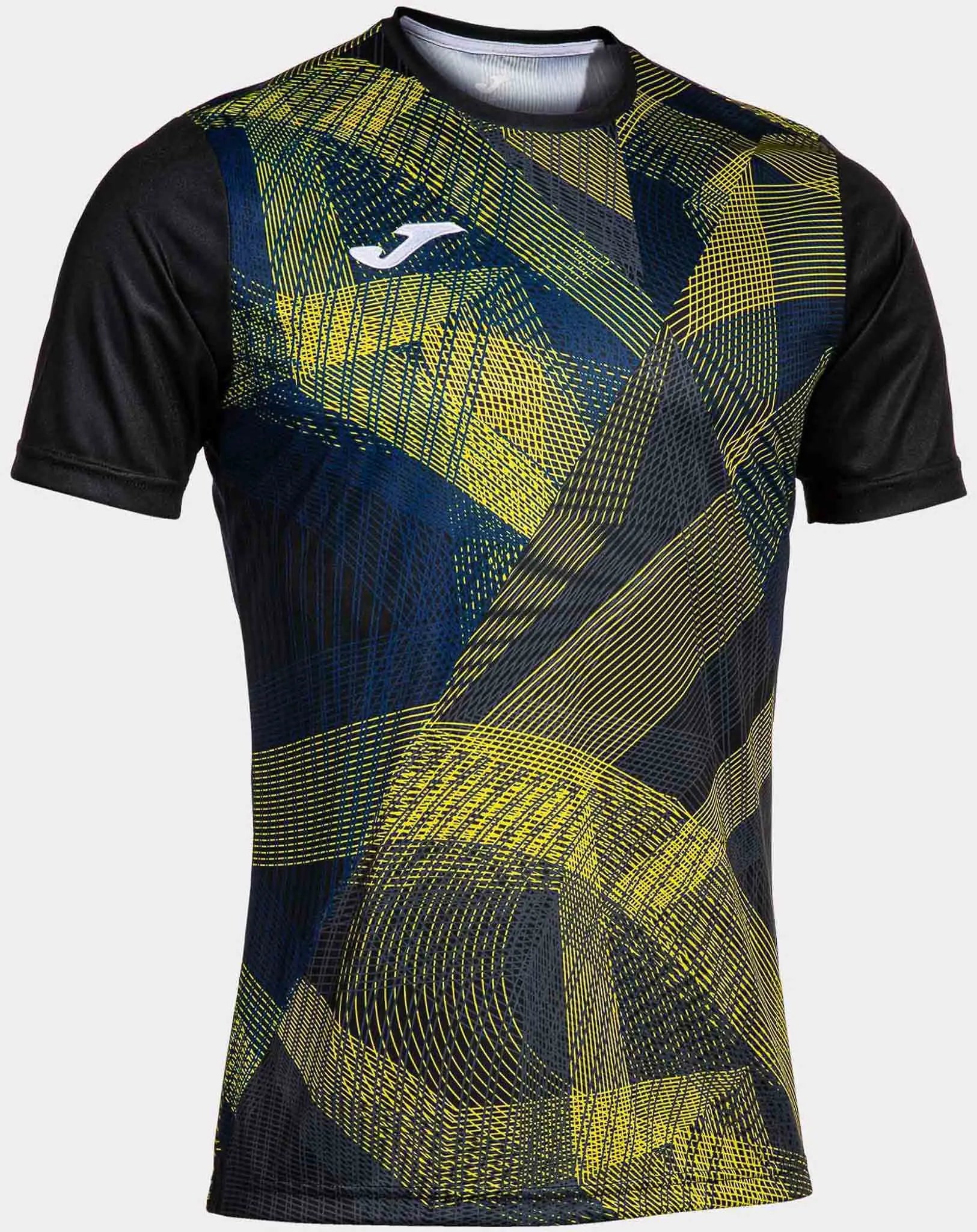 Sport T-shirt Joma Team Mouw T-shirt Zwart-Geel Zwart S