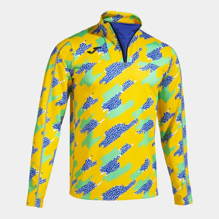 Mikina Joma supernova III Zip-up čierna fluor zelená žltá L