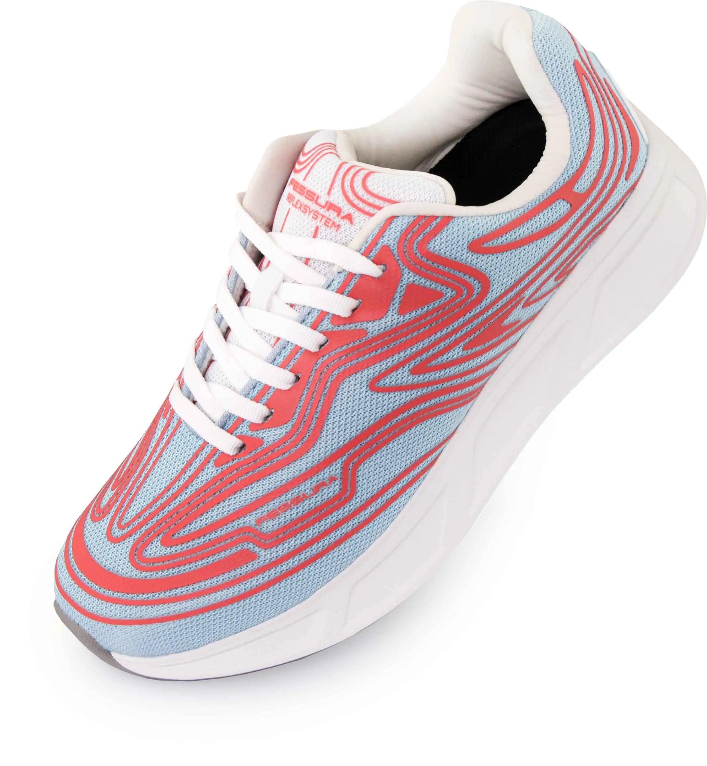 Sapatos unissex fessura wmns runflex 01 branca-fumada-água-coral azul 39