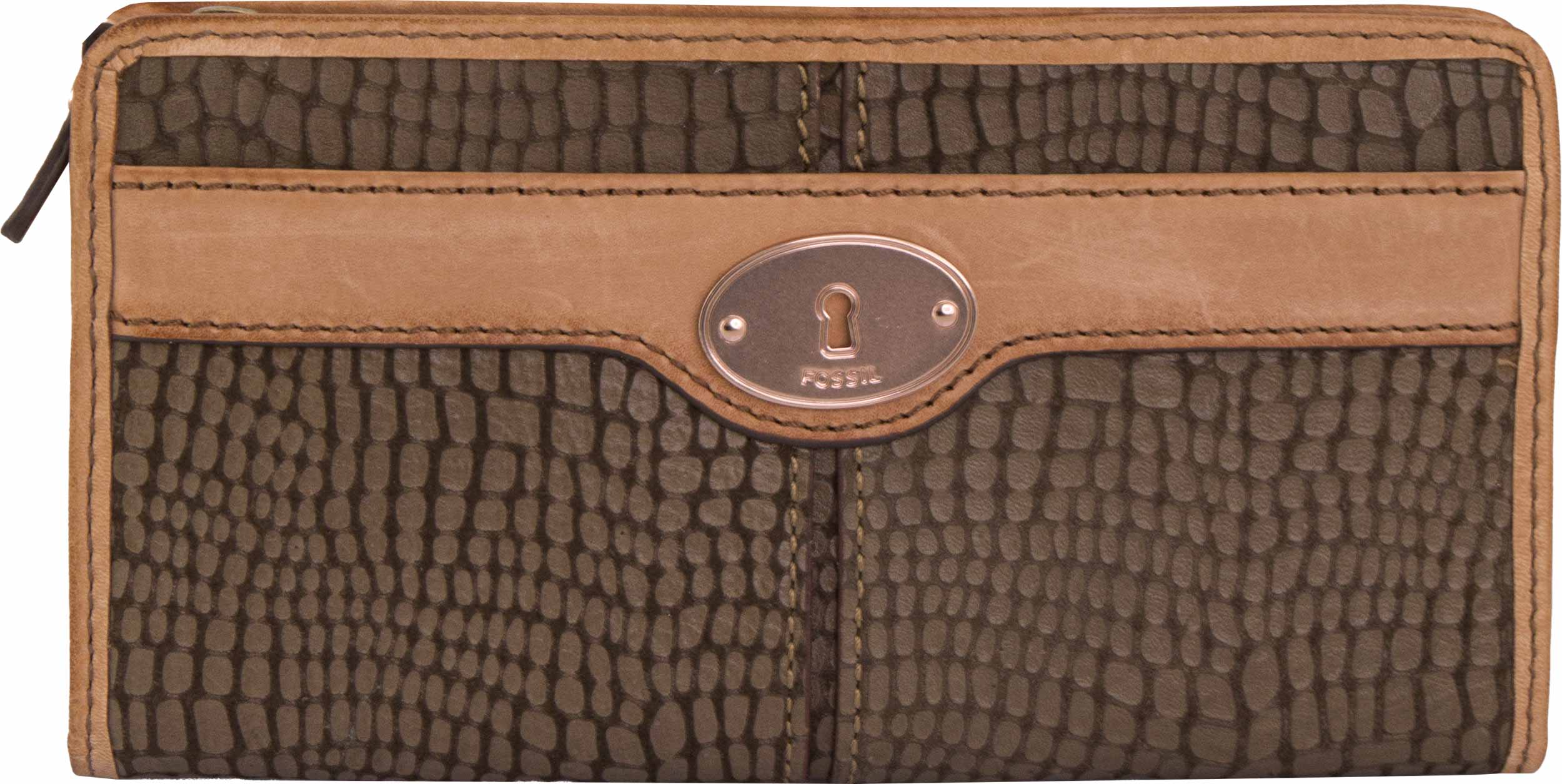 Grå fossil läder damer hamnavdelning maddox