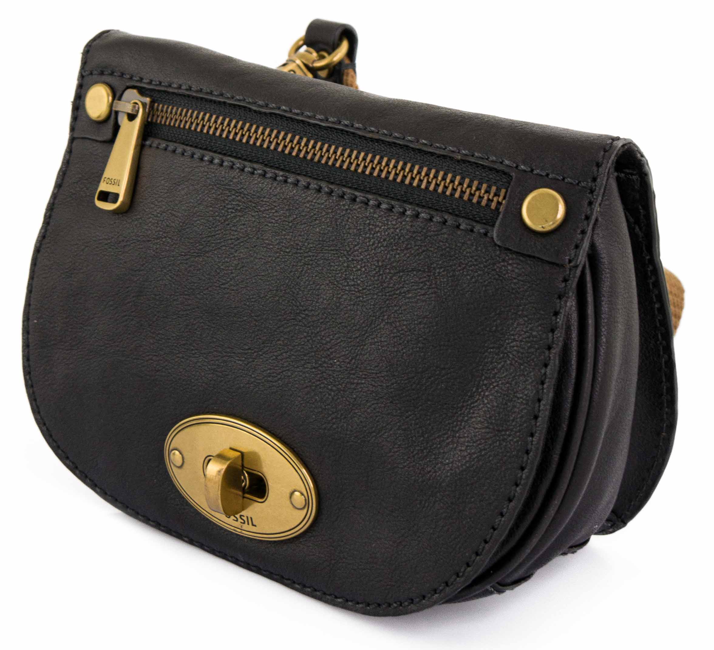 Skamielina skórzana torba na ramię Emilia czarna