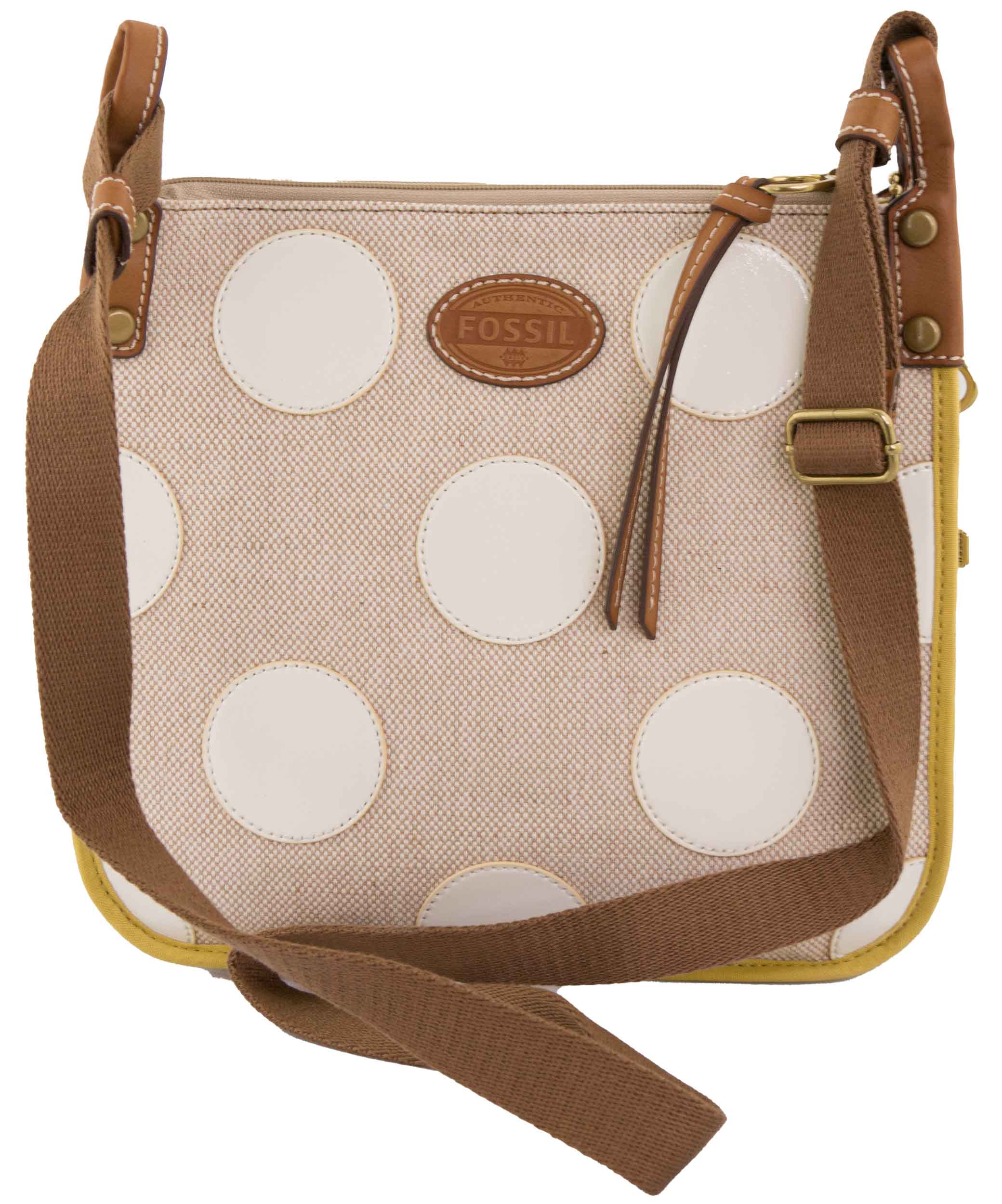 Geantă de mână cu crossbody din piele fosilă cu compartiment cheie