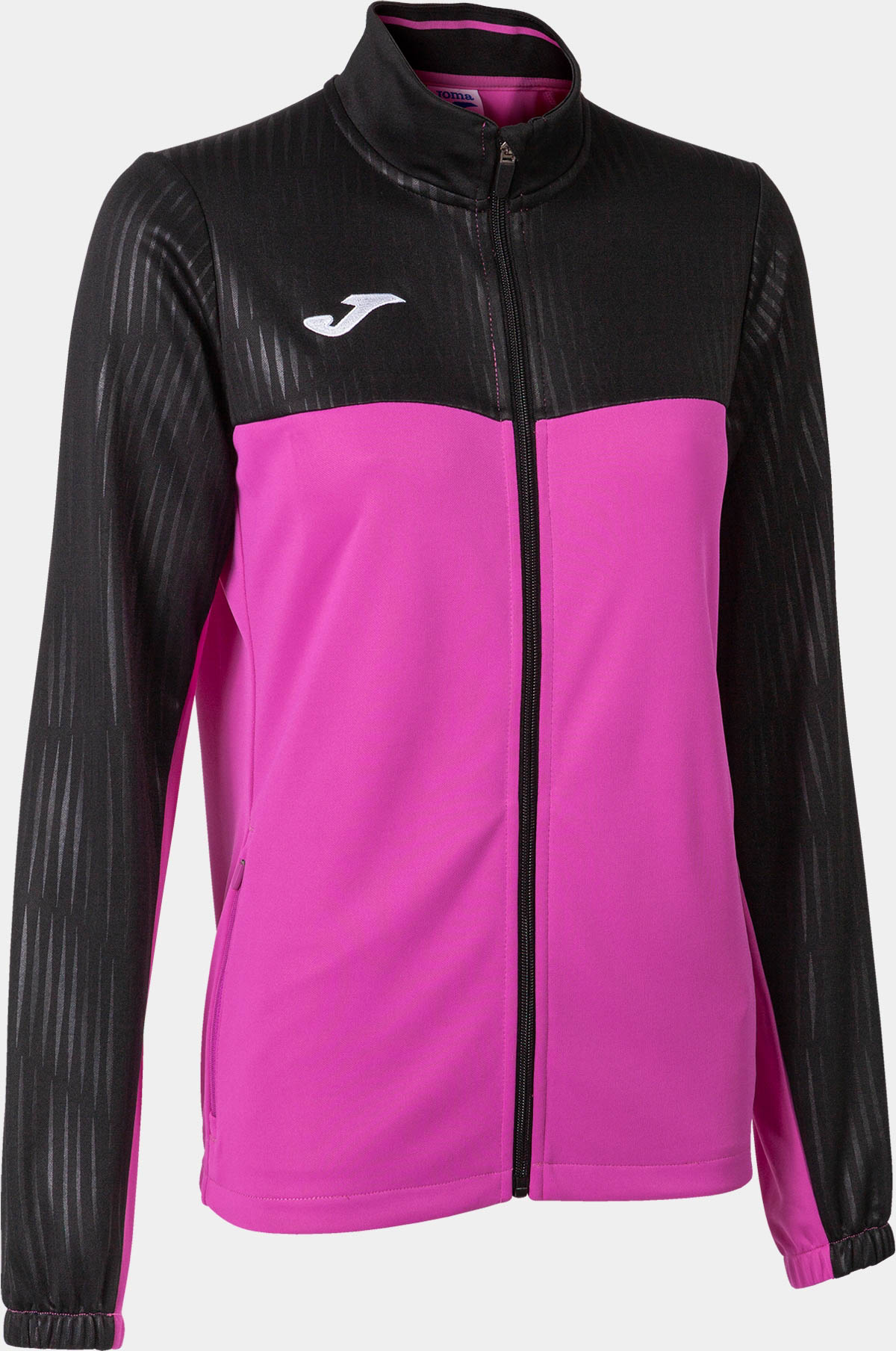 Dames Sweatshirt Joma Montreal Full Zip Fluor Roze-Zwart roze S