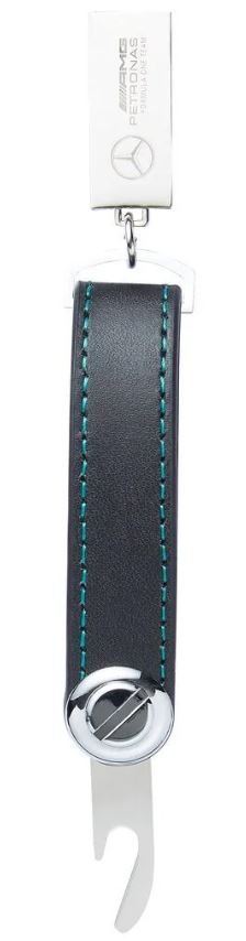 Leather Keyring Mercedes F1 Fw Leather Keyring Black