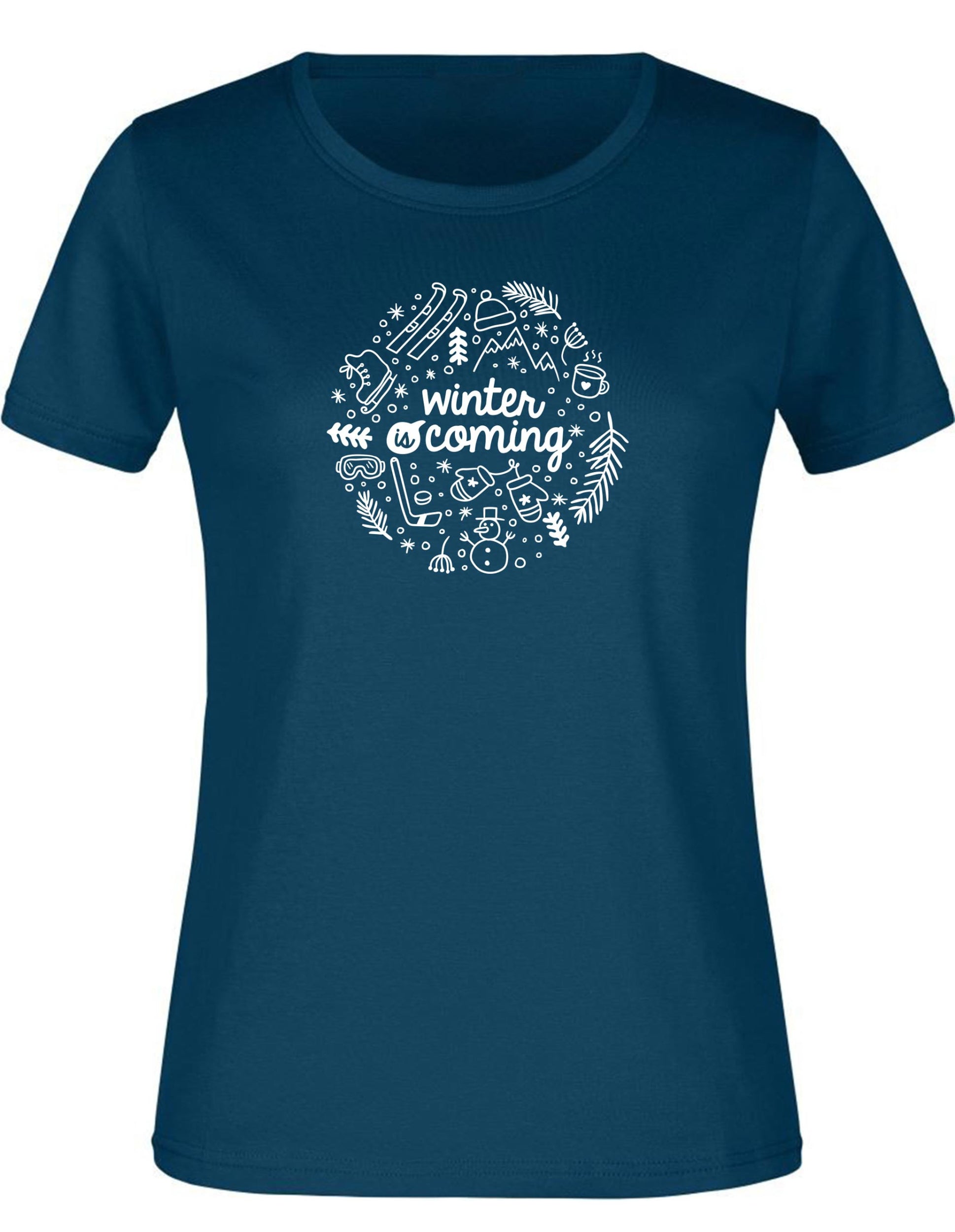 Tricou dama jm iarna petrol albastru s