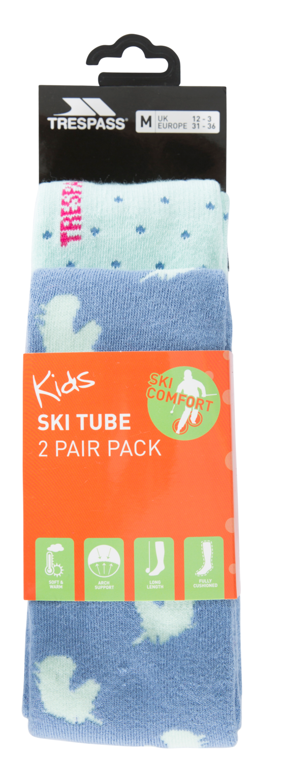Trespass Replicate - unisex kids ski tube (2 pair pack)