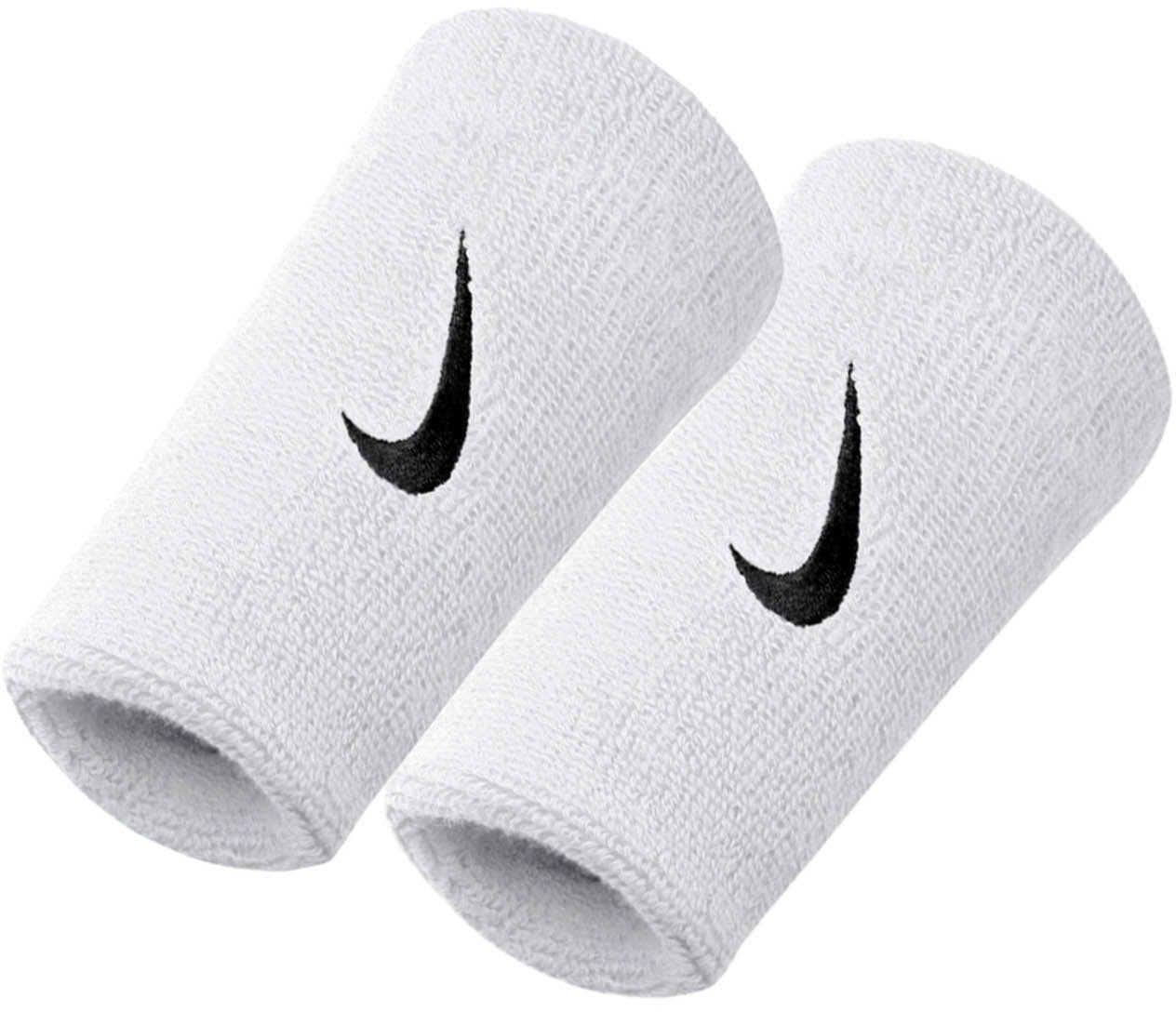 Nike Swoosh Bands de poignets à l'échelle double blanc rose blanc-noir blanc