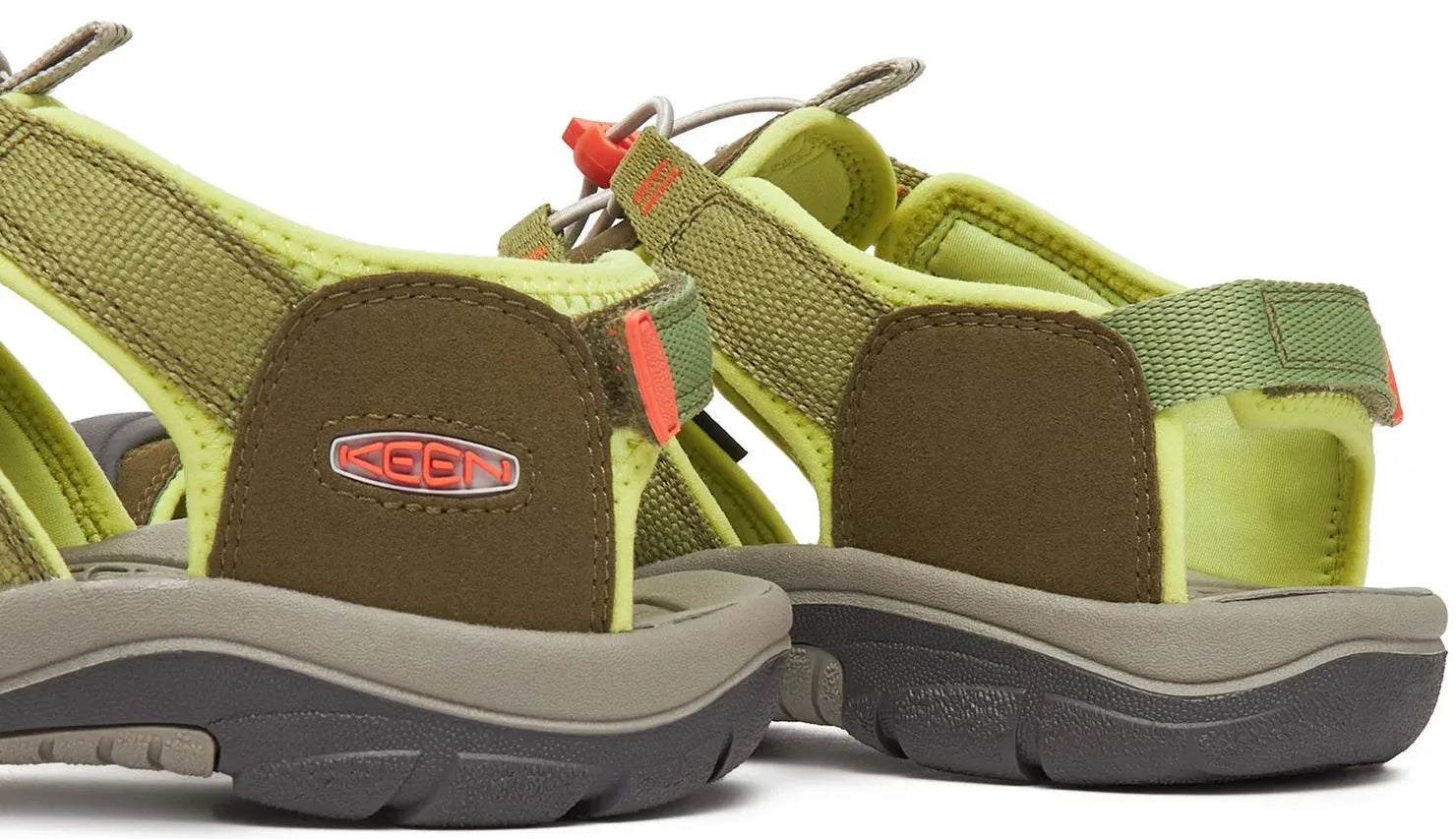 Keen jr newport boundless dark olive/scarlet ibis green kids' shoes 34