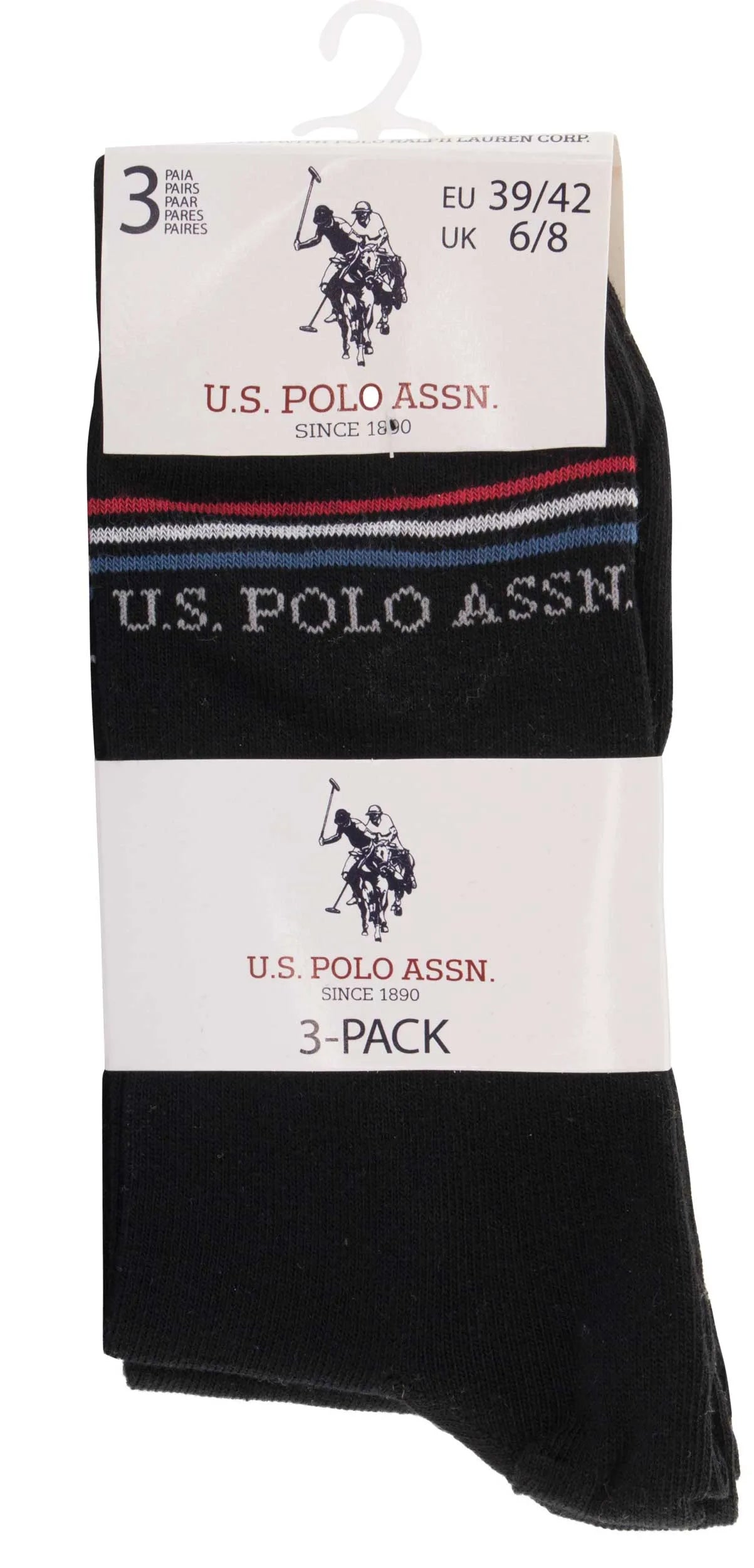 U.s. socks polo assn. 3-pack schwarz black 39-42