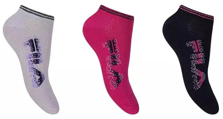 Fila 3-pack w sneaker flower socks 39-42