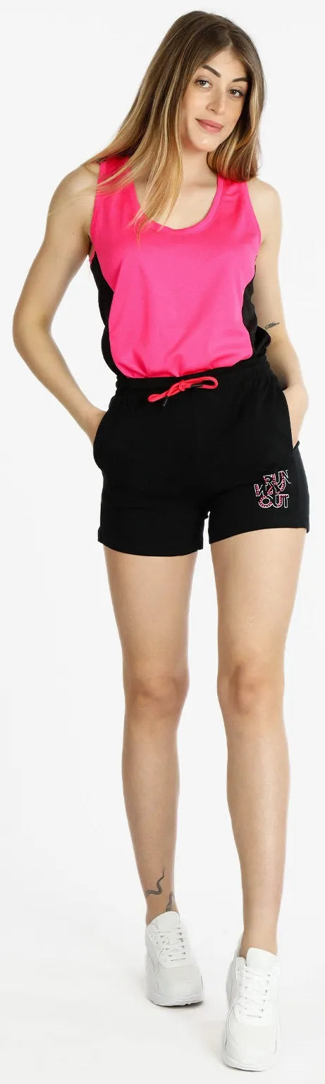 Dames Sportshorts Bergamo Zwart 2xl - Ademend & Flexibel