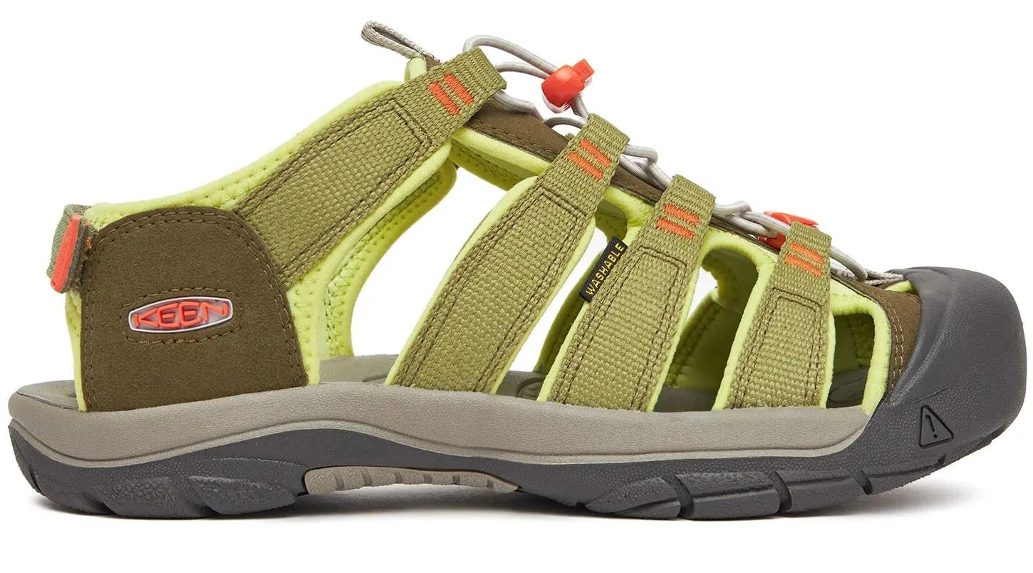 Keen jr newport boundless dark olive/scarlet ibis green kids' shoes 37