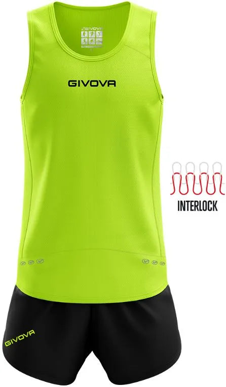 Běh sada Givova Kit New York Fluo Yellow-Black XS