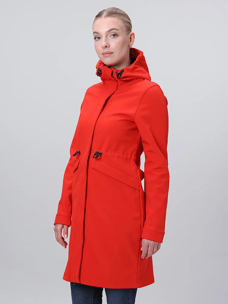 Dámský softshell kabát loap lunara červená, s