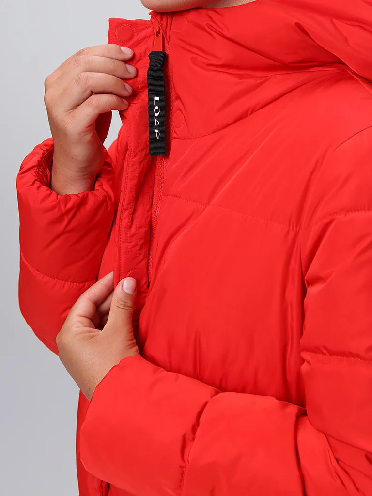 Damenmantel -Laib Taruna Red L - Warm & Wasser -Retotieren