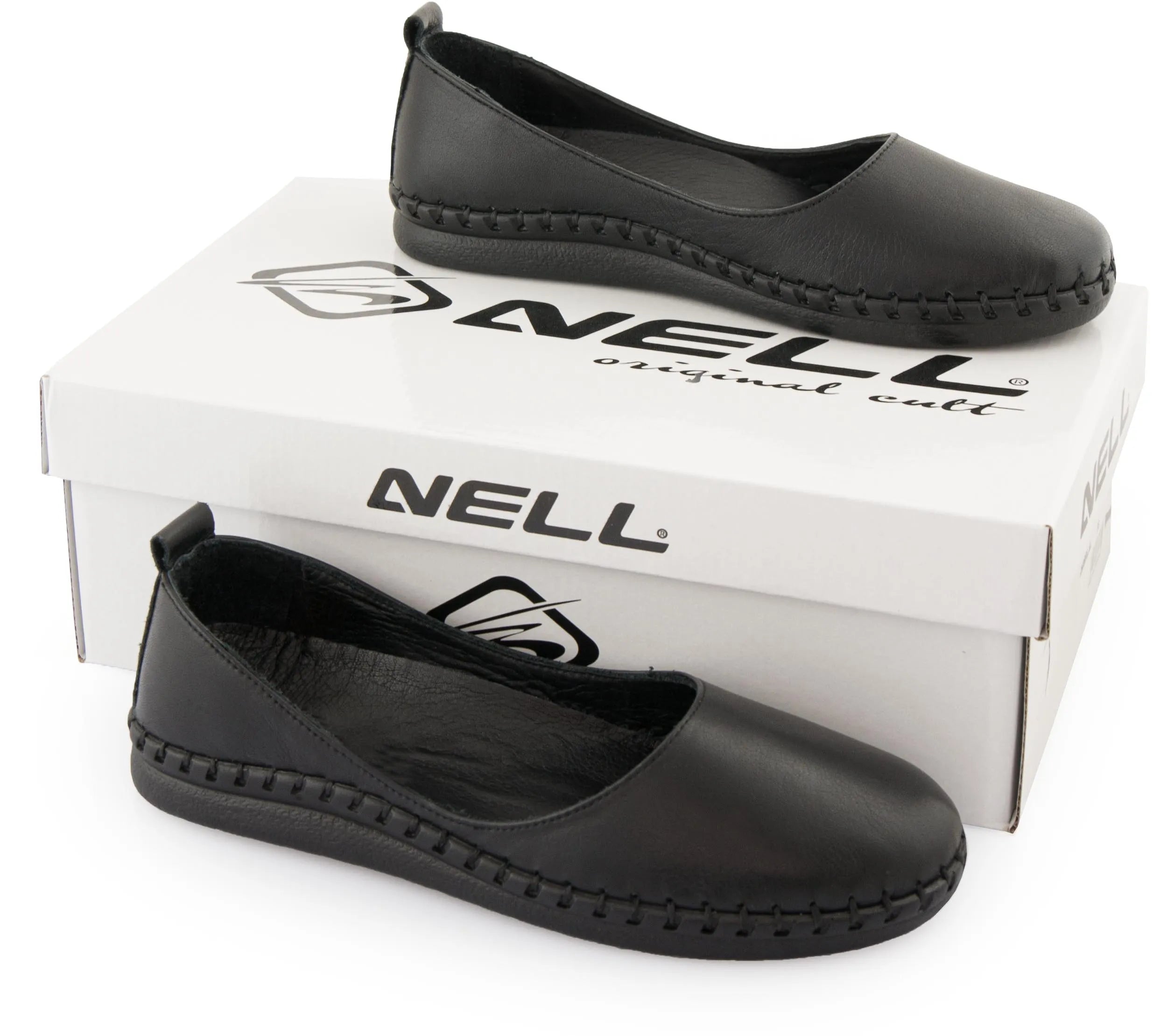 Women's leather ballerinas nell black 37