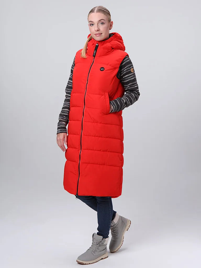 Red Ladies Vest Loaf Tamaja L - Soft & Warm Fleece