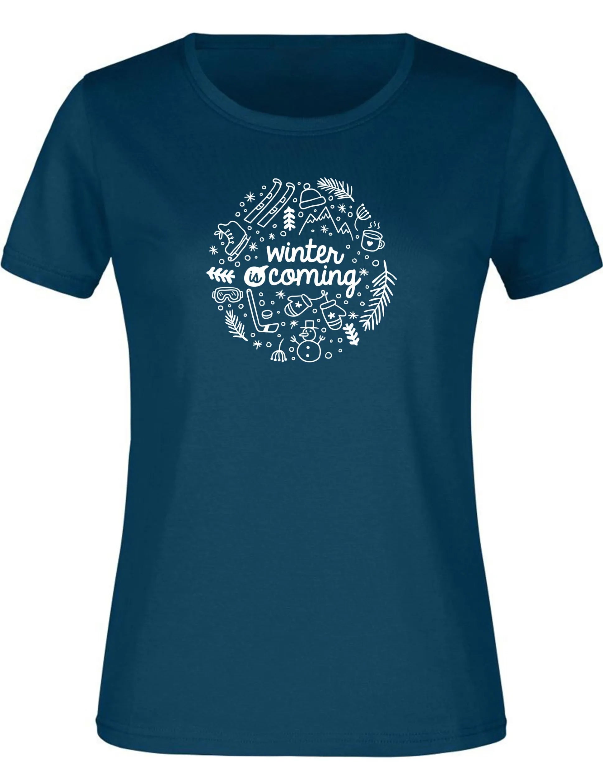 Damen T -Shirt Winter Benzin - warme und modische Baumwolle