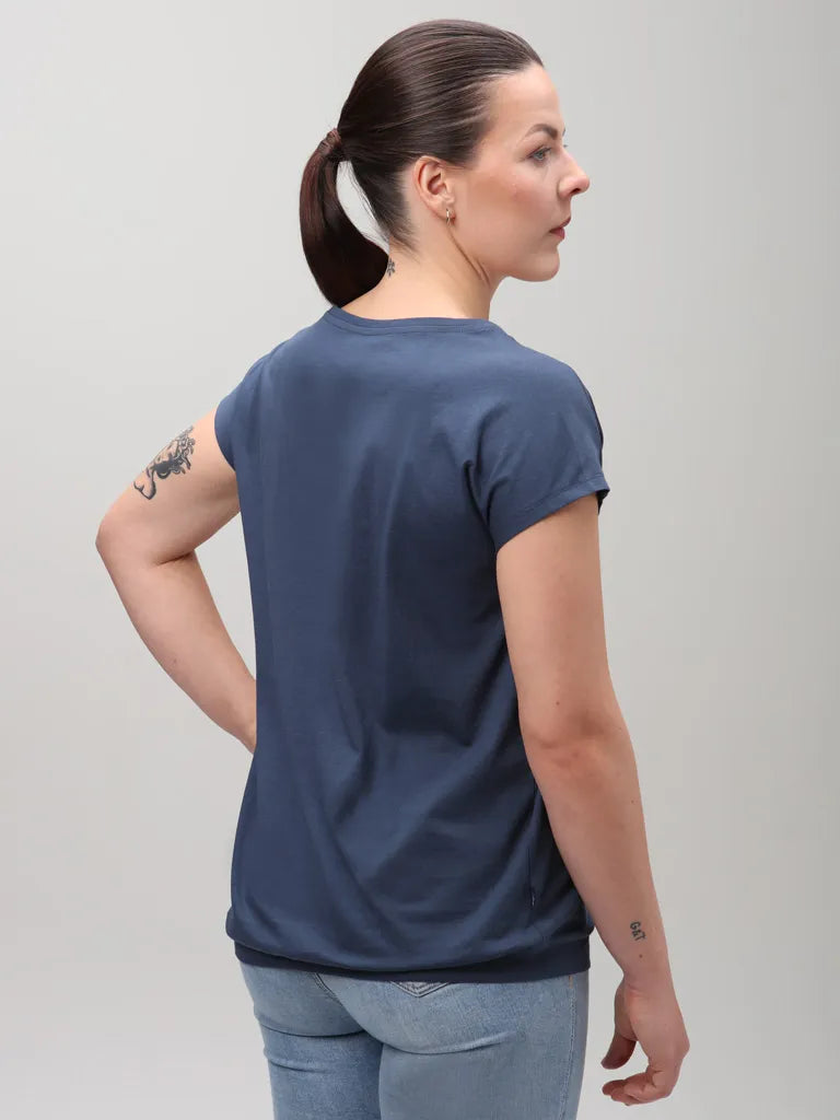 Kvinnors t-shirt loap barga blå m