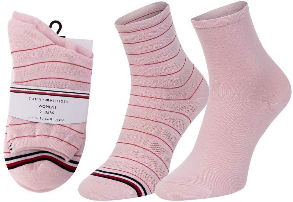 Tommy Hilfiger Women's Socks 2-Pack Preppy Pink 39-42