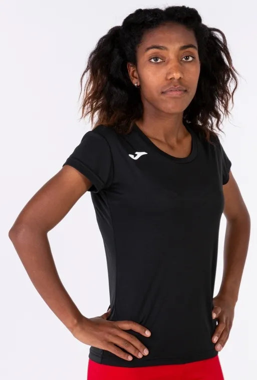 Ladies T -Shirt Joma Record II Black L - sportowy i oddychający