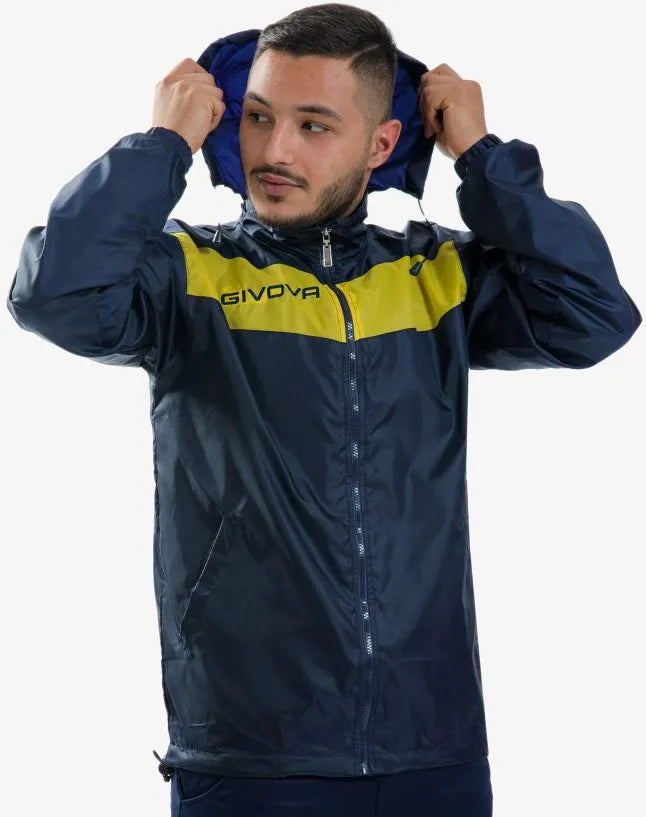 Sportovní bunda Givova Rain Blue-Giallo XL