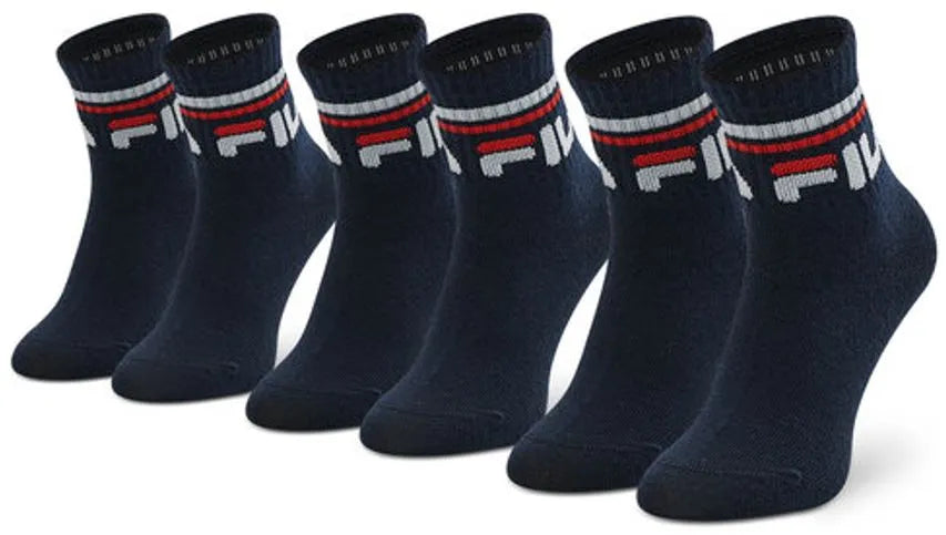 Fila Kids Socks 3 Pack Navy, taglia 31-34, morbido e resistente