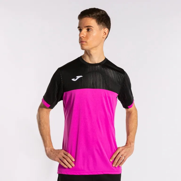 Sportovní tričko Joma Montreal Fluor Pink-Black Pink XL