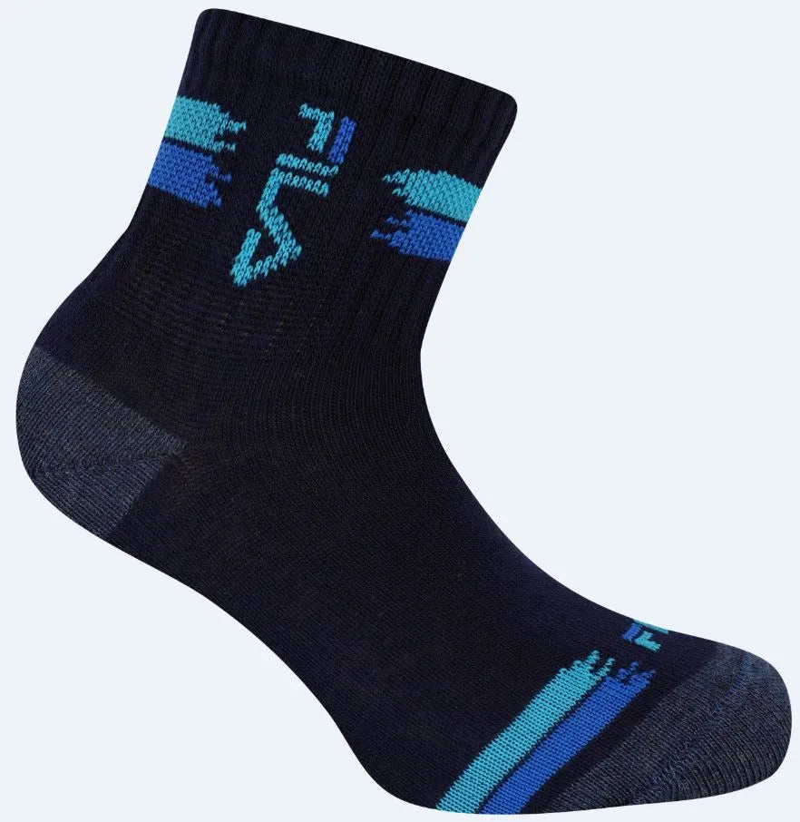 Fila Stocks 3-Pack Jr Boy Ráithe Navy Black 27-30