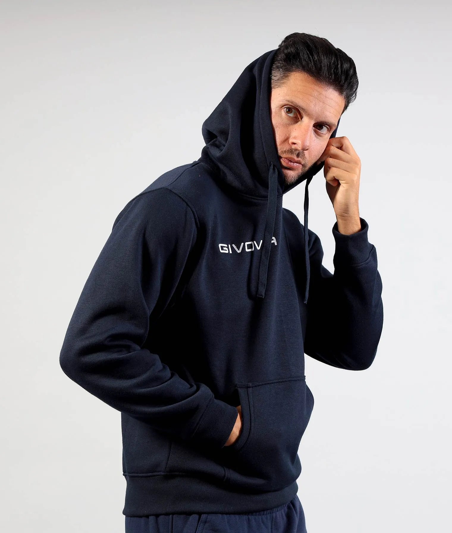 Cotton sweatshirt givova hoodie blue 3xl