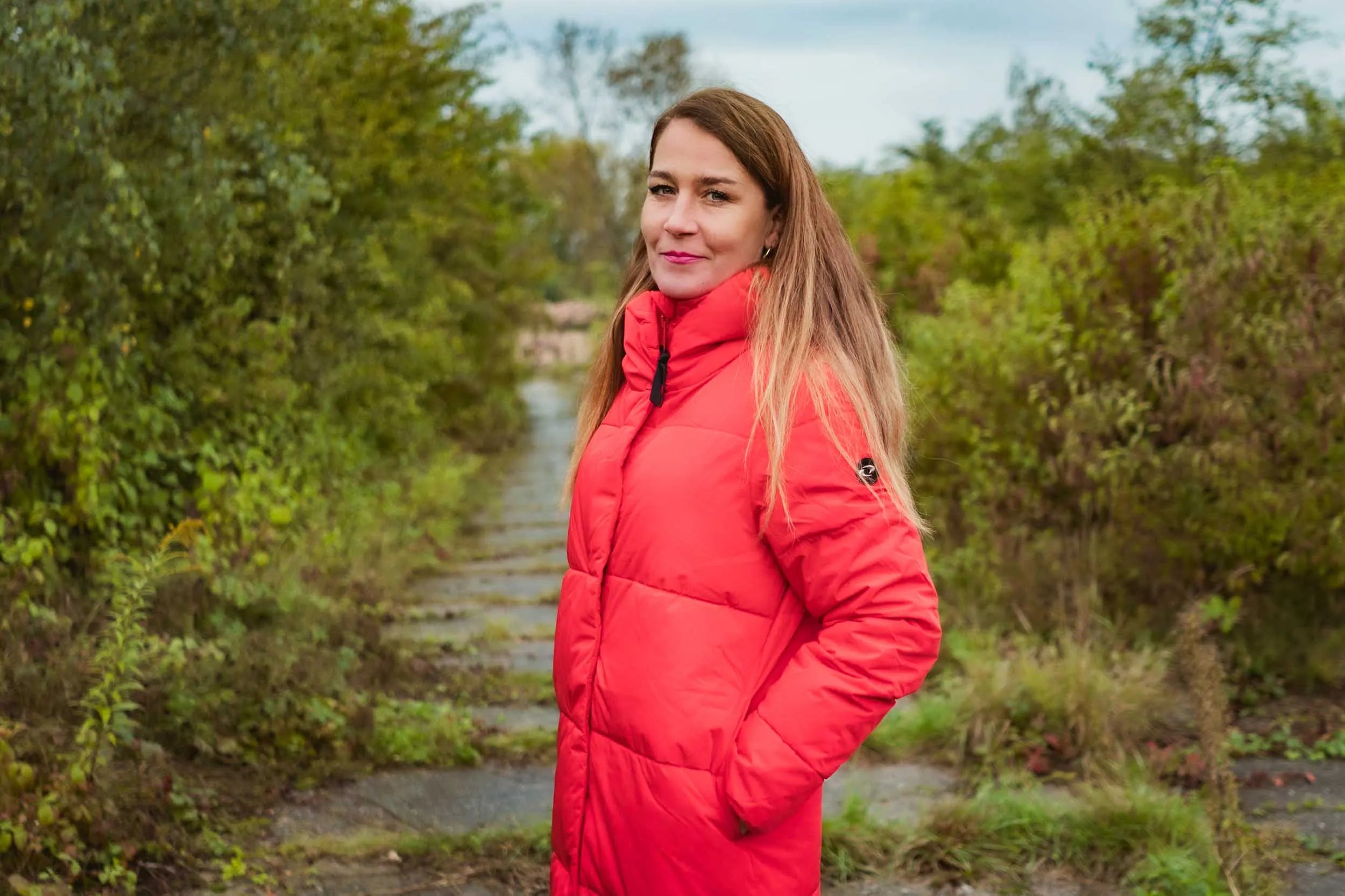 Women's coat loap taruna red m