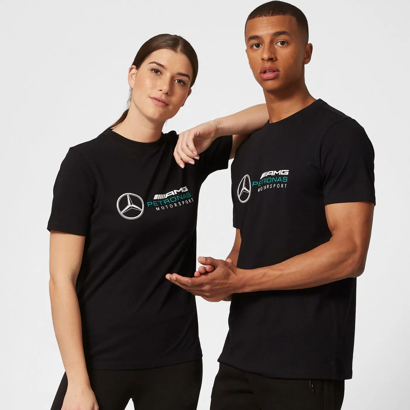 Tricou Mercedes Heren F1 FW Groot Logo Tricou Zwart Zwart XS
