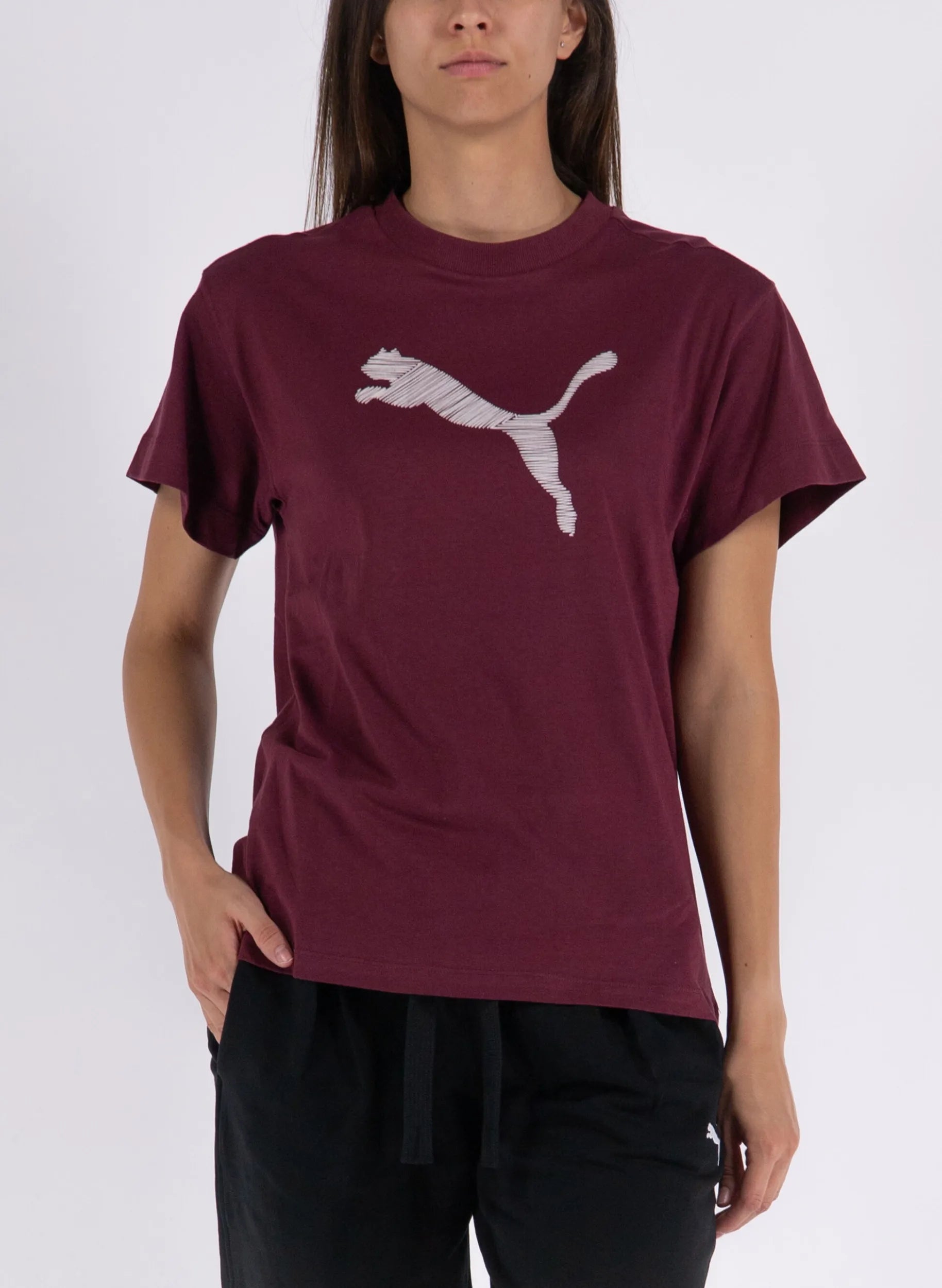 Puma Wmns Hair t -Shirt Donker Jasper L - la modă și confortabil