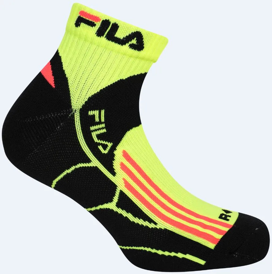 Fila 2-pack quarter running socks wht-yel-fluo 35-38