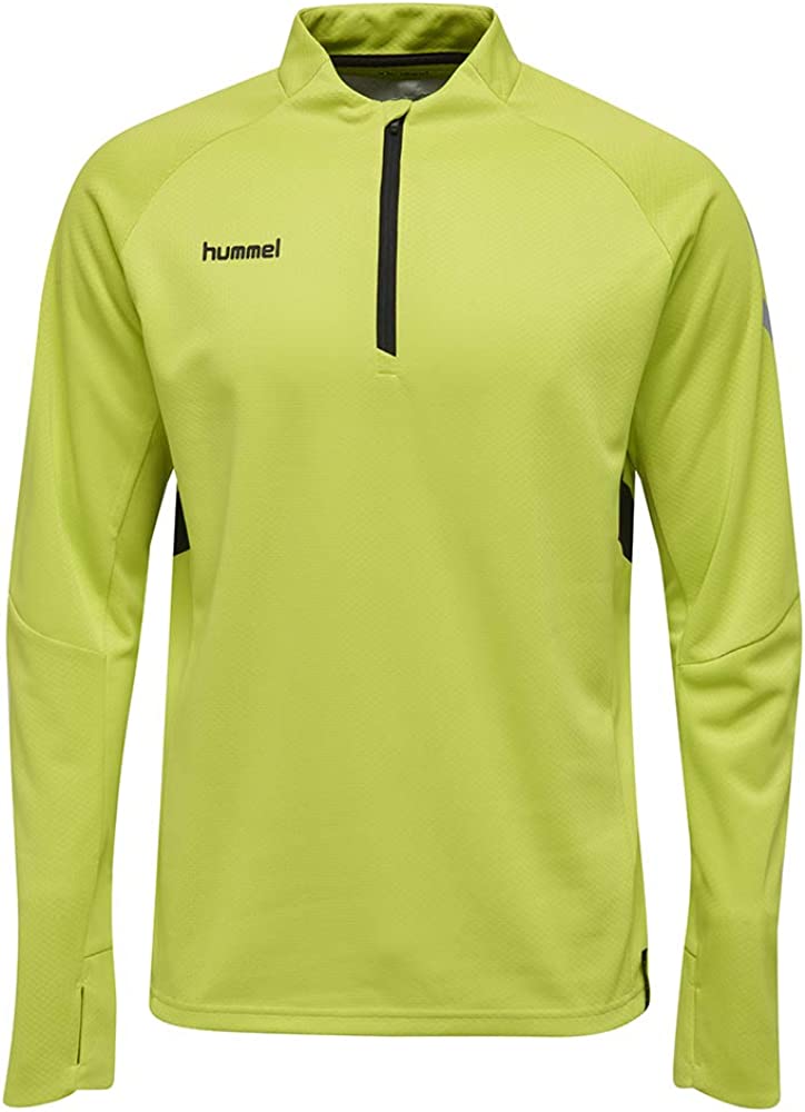 Férfi kapucnis hummel tech mozgatja a fél zip lime -t, S