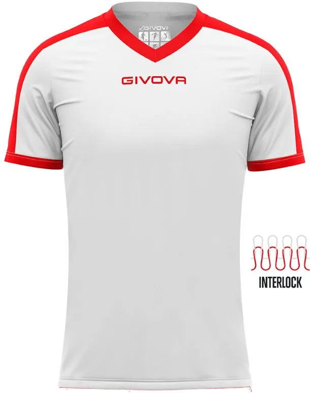 Sports T-shirt Givova Revolution White-Red 3XL