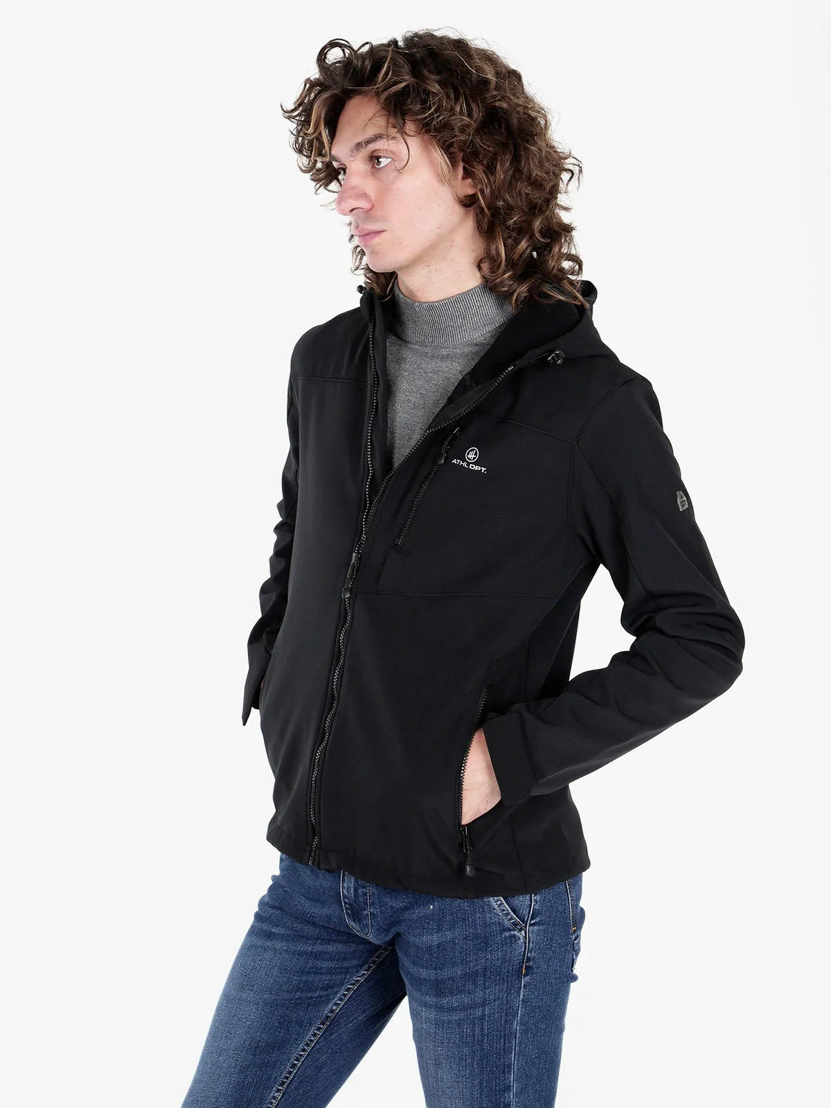 Heren Softshell Jack Athl. DPT Hermes Zwart - Winddicht